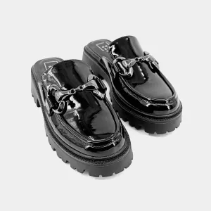Tiffany Mule Loafers in Black Patent