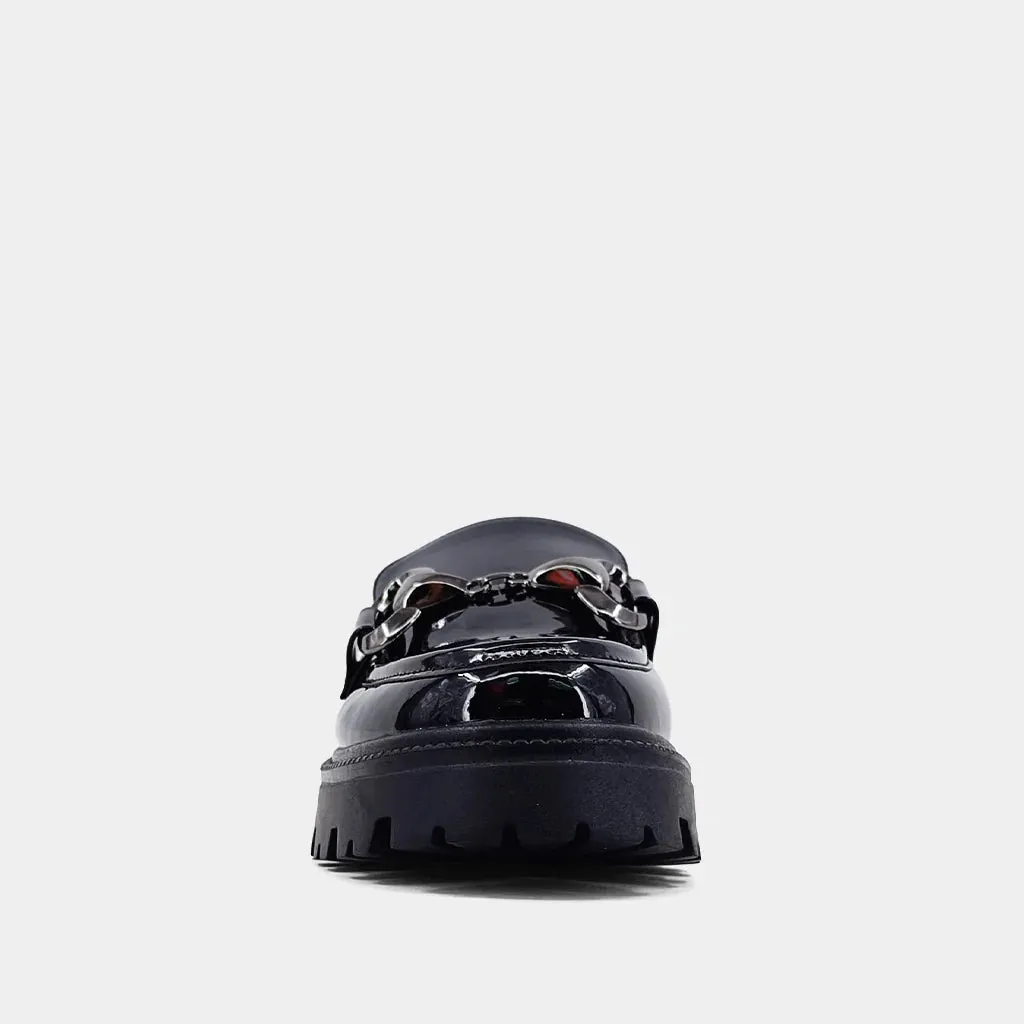 Tiffany Mule Loafers in Black Patent