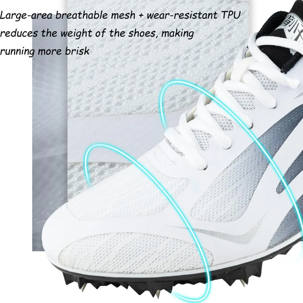 Track and Field Spike Shoes Running Sprint Shoes Track and Field Shoes 8 Nails Breathable Lightweight Professional Athletic training Shoes Mesh leather Buffer Unisex(Boys, Girls,Womens, Mens),35-45 EU