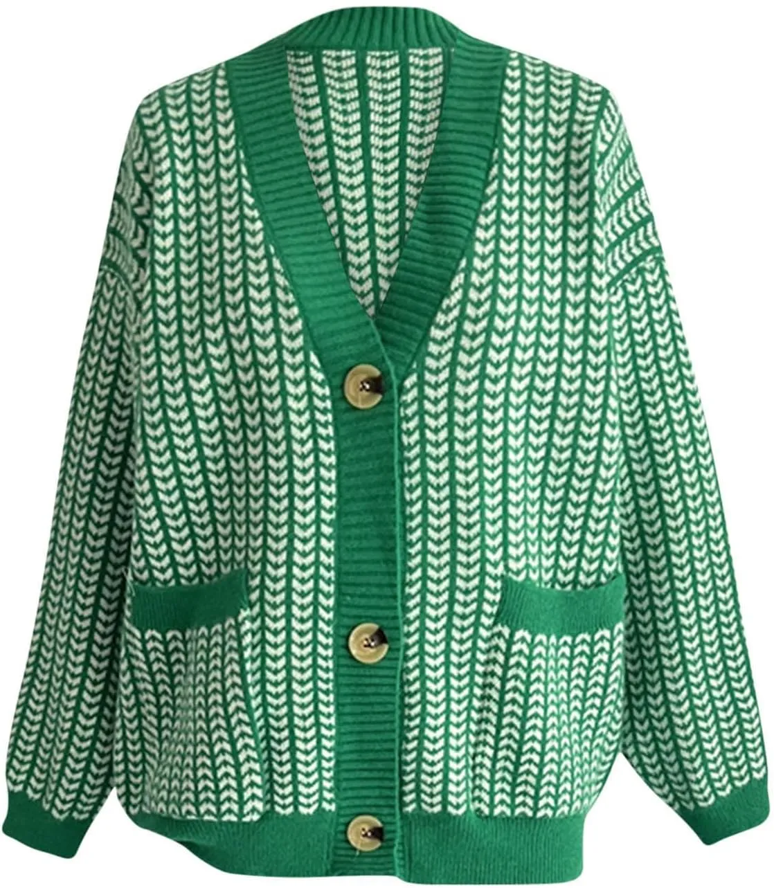 Trendy Oversized Cardigan for Women 2024 Open Front Chunky Knit Sweaters Long Sleeve Knit V Neck Outerwear Coats