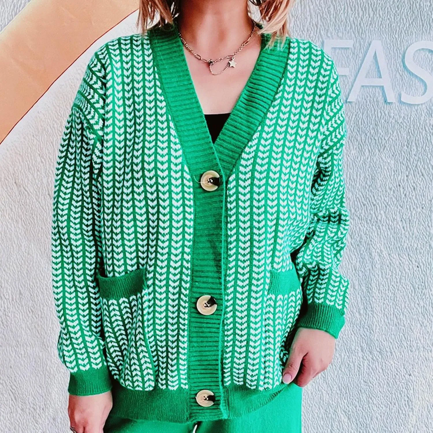 Trendy Oversized Cardigan for Women 2024 Open Front Chunky Knit Sweaters Long Sleeve Knit V Neck Outerwear Coats