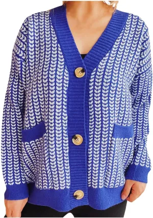 Trendy Oversized Cardigan for Women 2024 Open Front Chunky Knit Sweaters Long Sleeve Knit V Neck Outerwear Coats