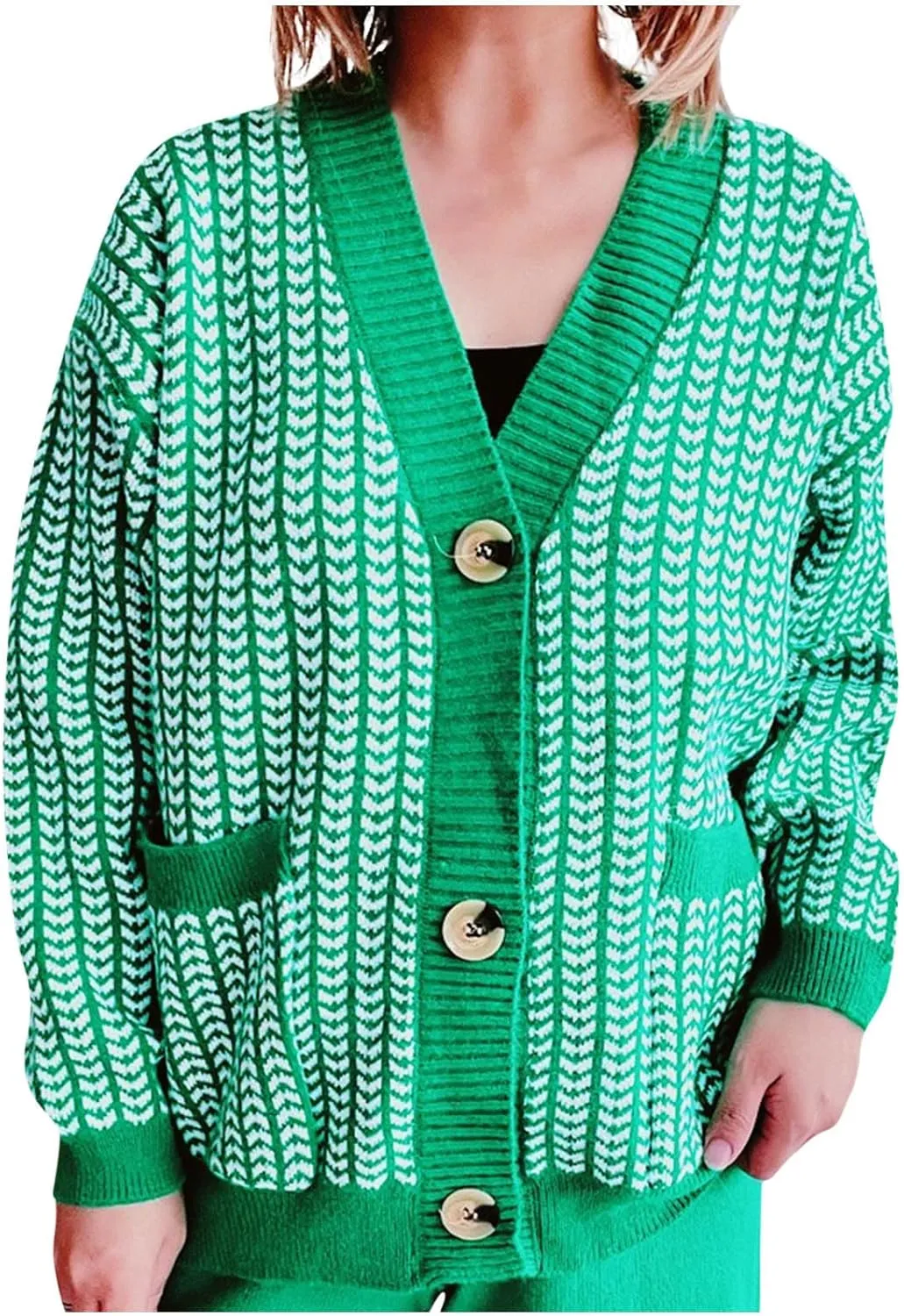Trendy Oversized Cardigan for Women 2024 Open Front Chunky Knit Sweaters Long Sleeve Knit V Neck Outerwear Coats