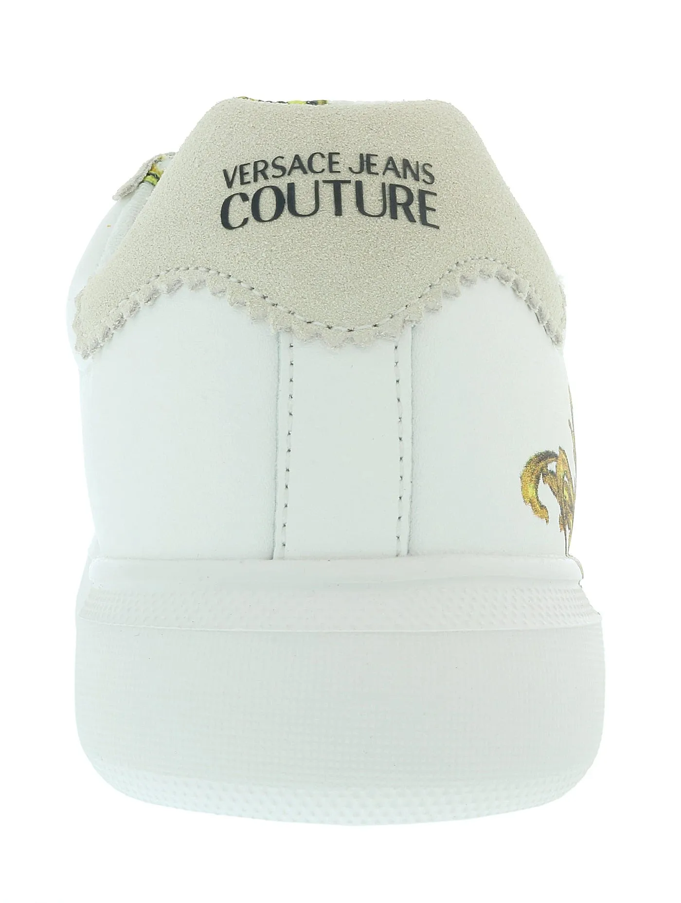Versace Jeans Couture White Gold Athletic Medusa Fashion Court Sneakers -