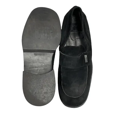 Vintage Versace Company Jeans Suede Loafers Shoes Size 11 Black