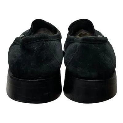 Vintage Versace Company Jeans Suede Loafers Shoes Size 11 Black