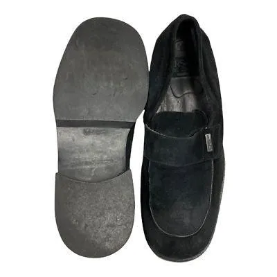 Vintage Versace Company Jeans Suede Loafers Shoes Size 11 Black