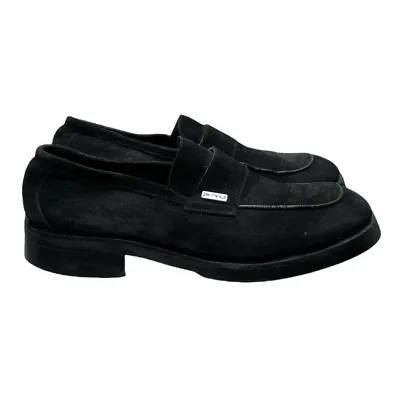 Vintage Versace Company Jeans Suede Loafers Shoes Size 11 Black