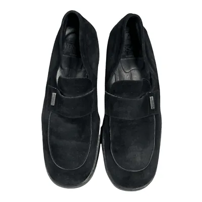 Vintage Versace Company Jeans Suede Loafers Shoes Size 11 Black