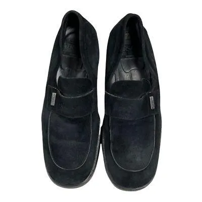 Vintage Versace Company Jeans Suede Loafers Shoes Size 11 Black
