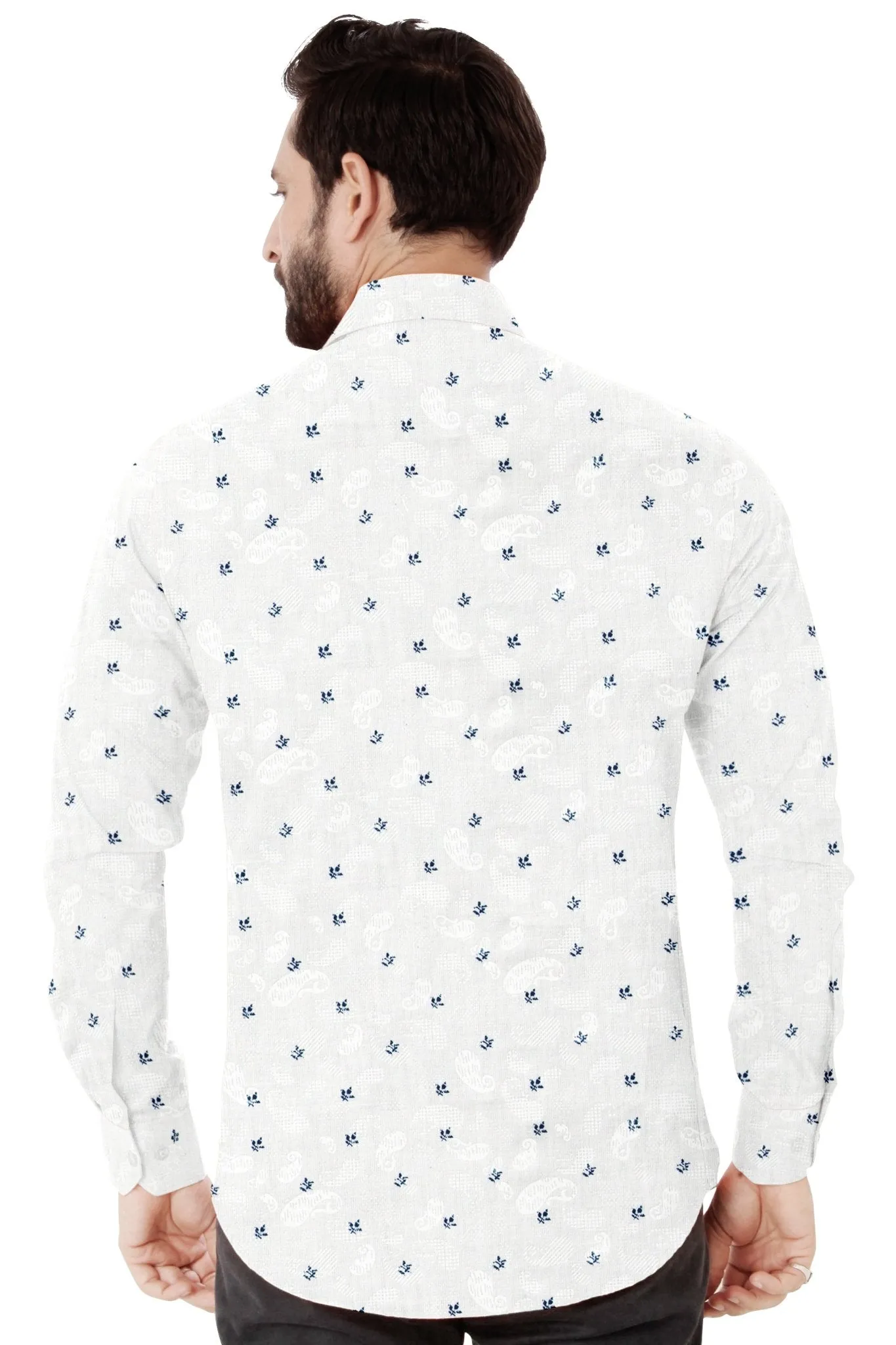 White Printed Cotton Shirt