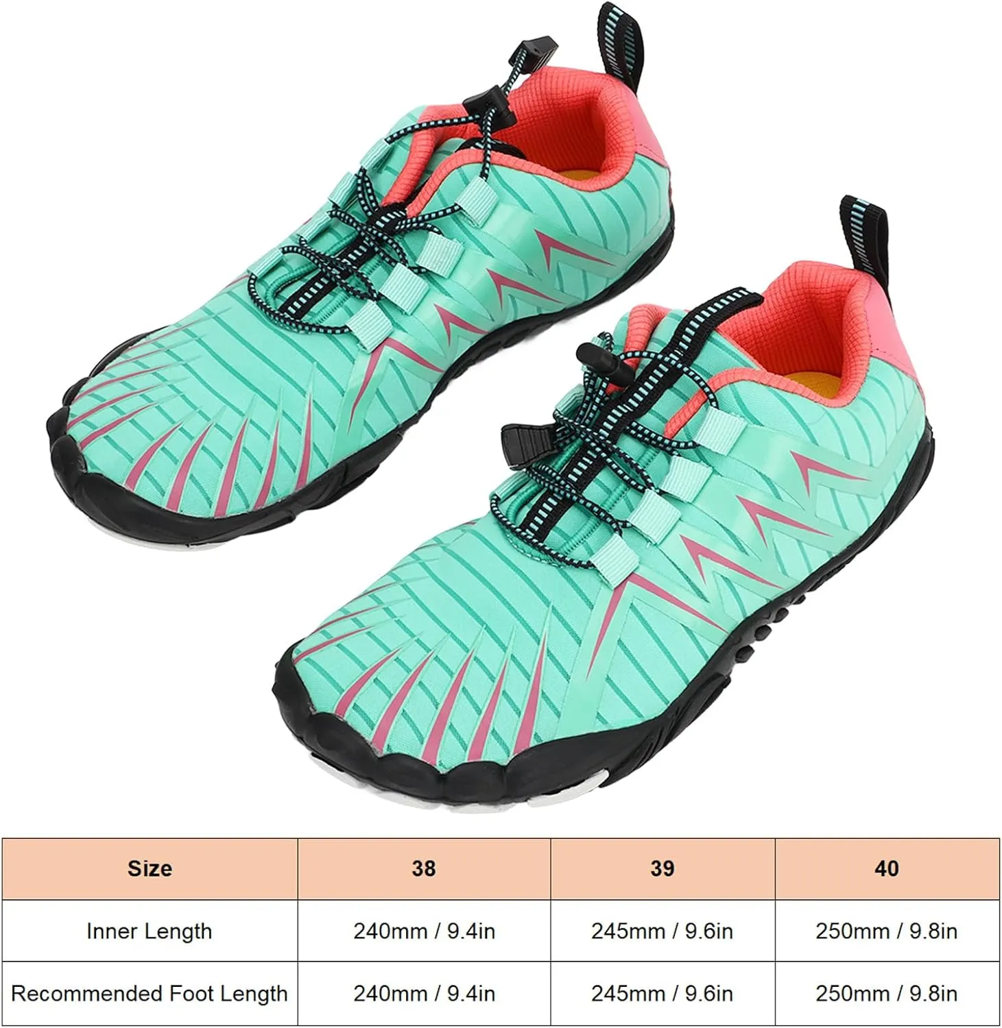Women Climbing Shoes, Prevent Slip Breathable Lightweight Lady Water Shoes for Beach Hiking Driving Women Green