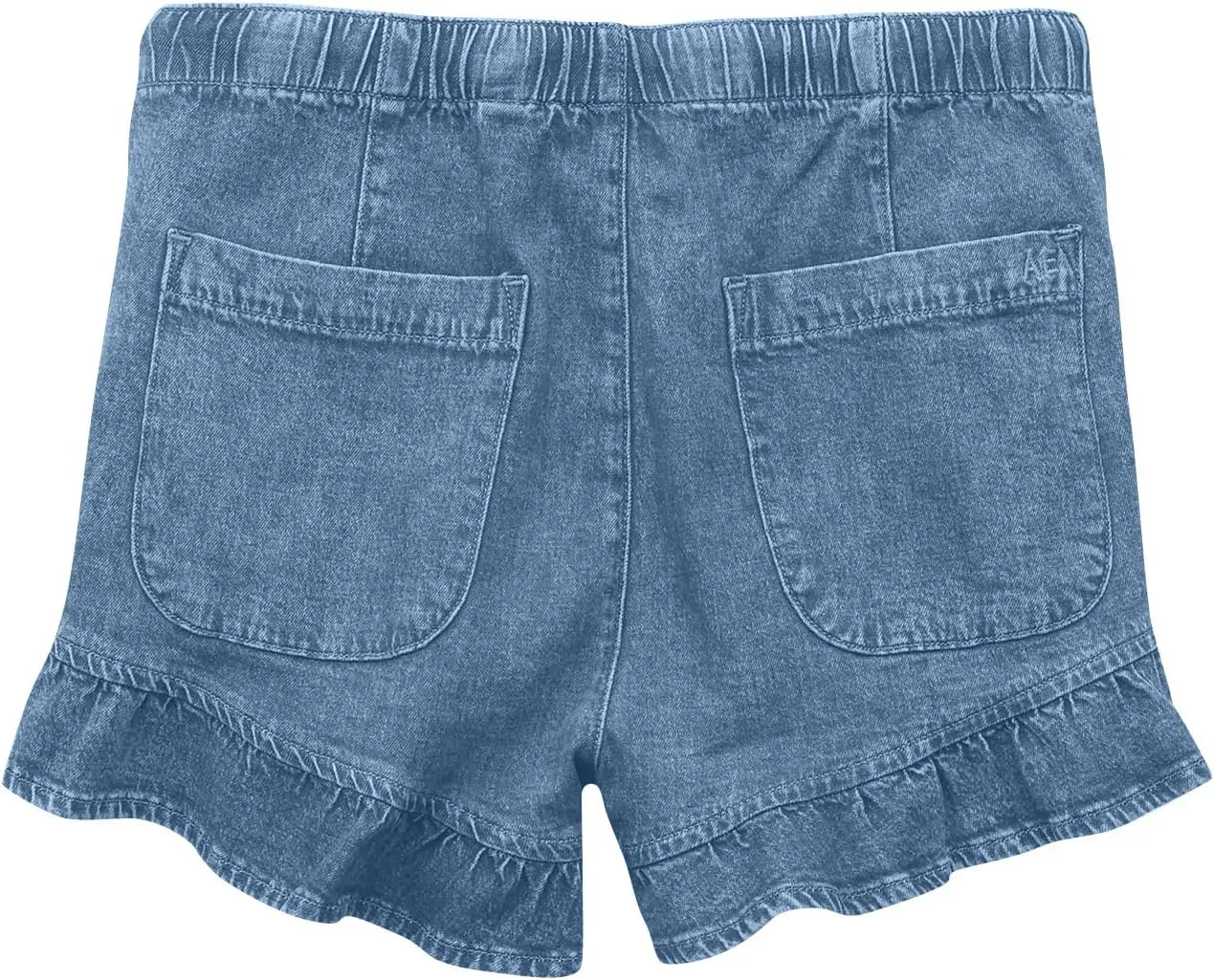 Women Jean Shorts Elastic Waist Drawstring Denim Shorts Summer Casual Stretch Ruffle Short Flowy Pleated Short