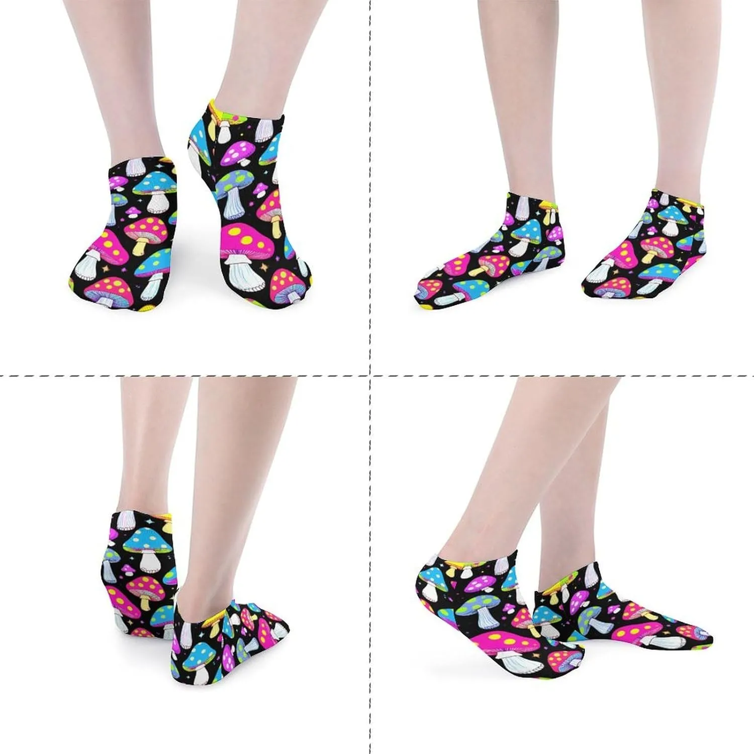 Women's Ankle Sock, 5 Pairs No Show Socks Cute Funny Low Cut Socks Running Crew Sock