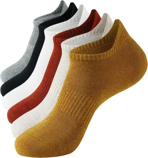Womens Ankle Socks Athletic Running Low Cut Socks With Tab 6 Pairs