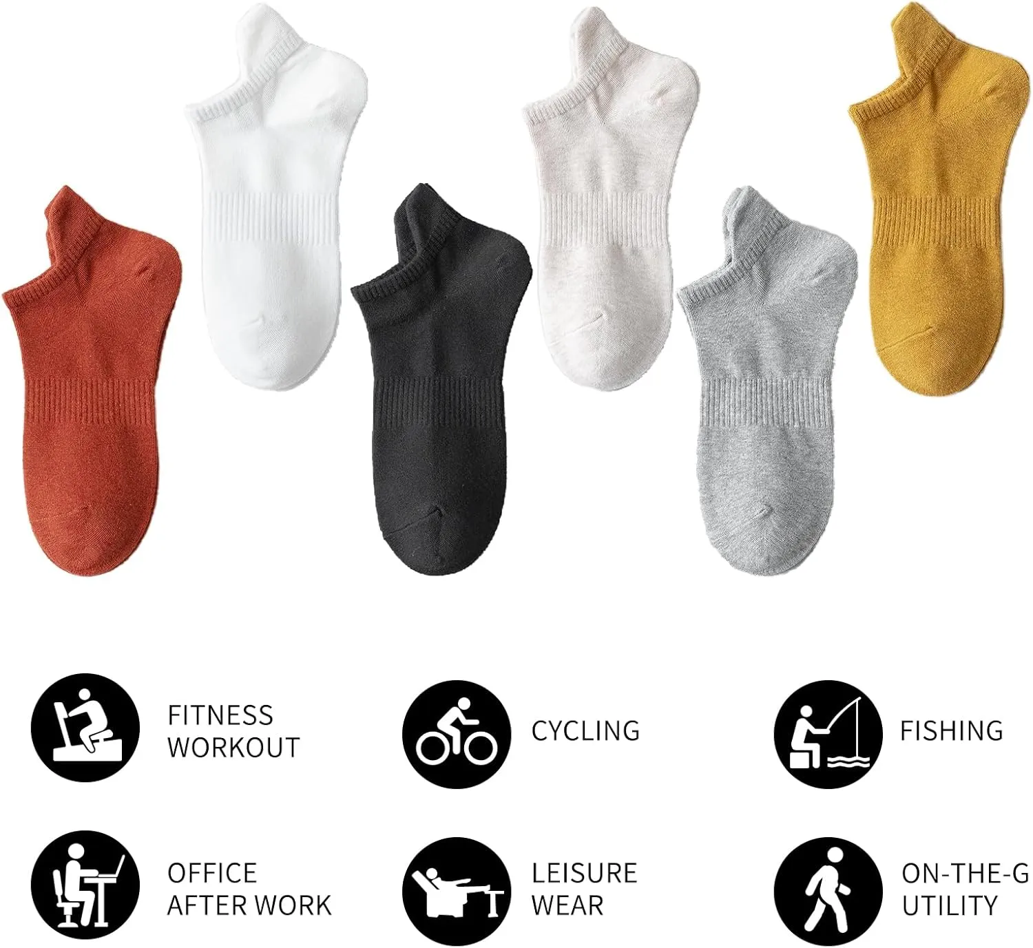 Womens Ankle Socks Athletic Running Low Cut Socks With Tab 6 Pairs