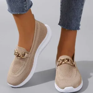 Women's Breathable Chunky Sneakers with Chain Detail