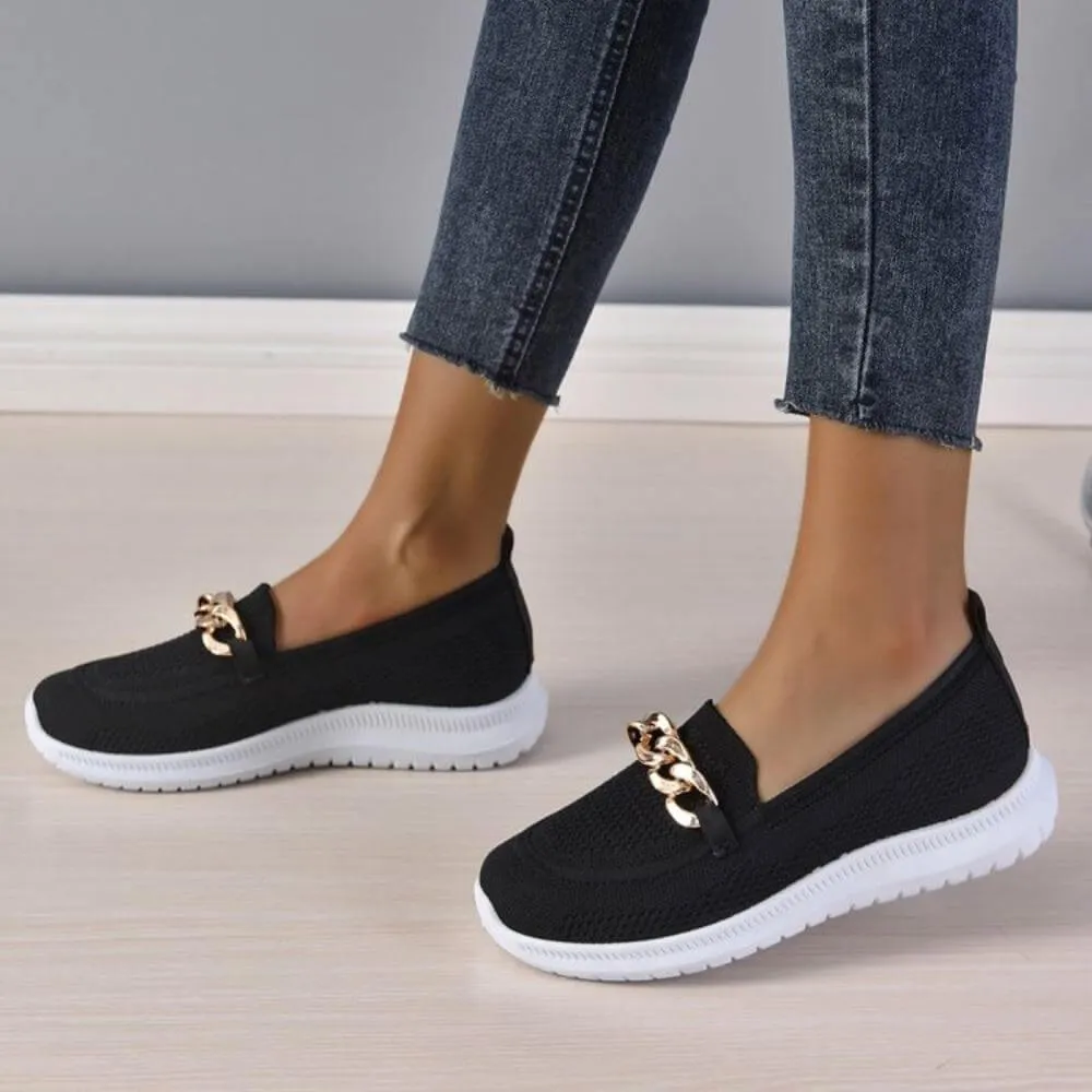 Women's Breathable Chunky Sneakers with Chain Detail