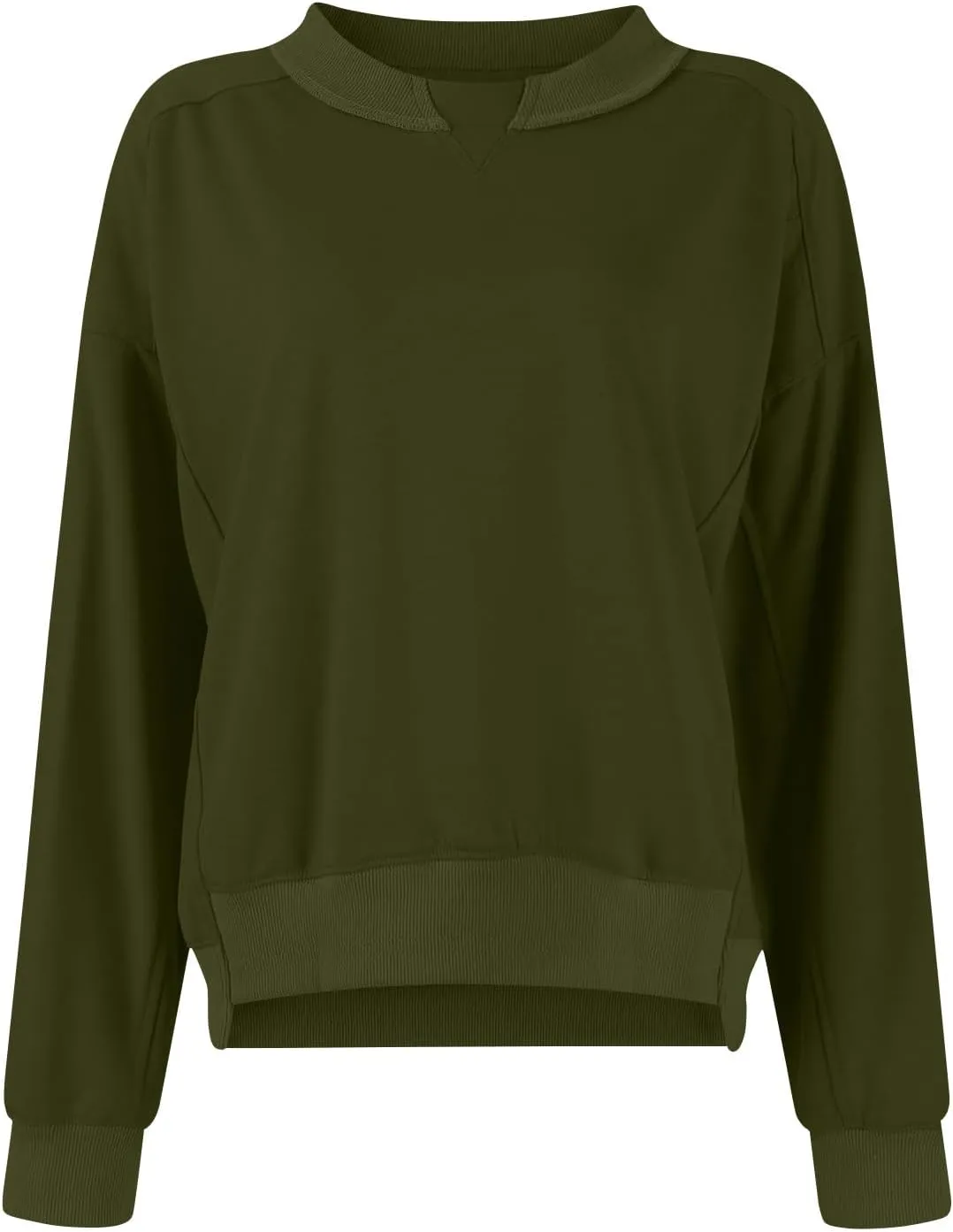 Women's Crewneck Solid Cropped Hoodies Fleece Loose Pullover Casual Loose Clothes for Women Short Blouse Tops