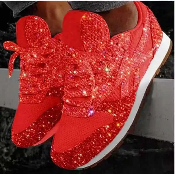 Women's Glitter Chunky Platform Sneakers