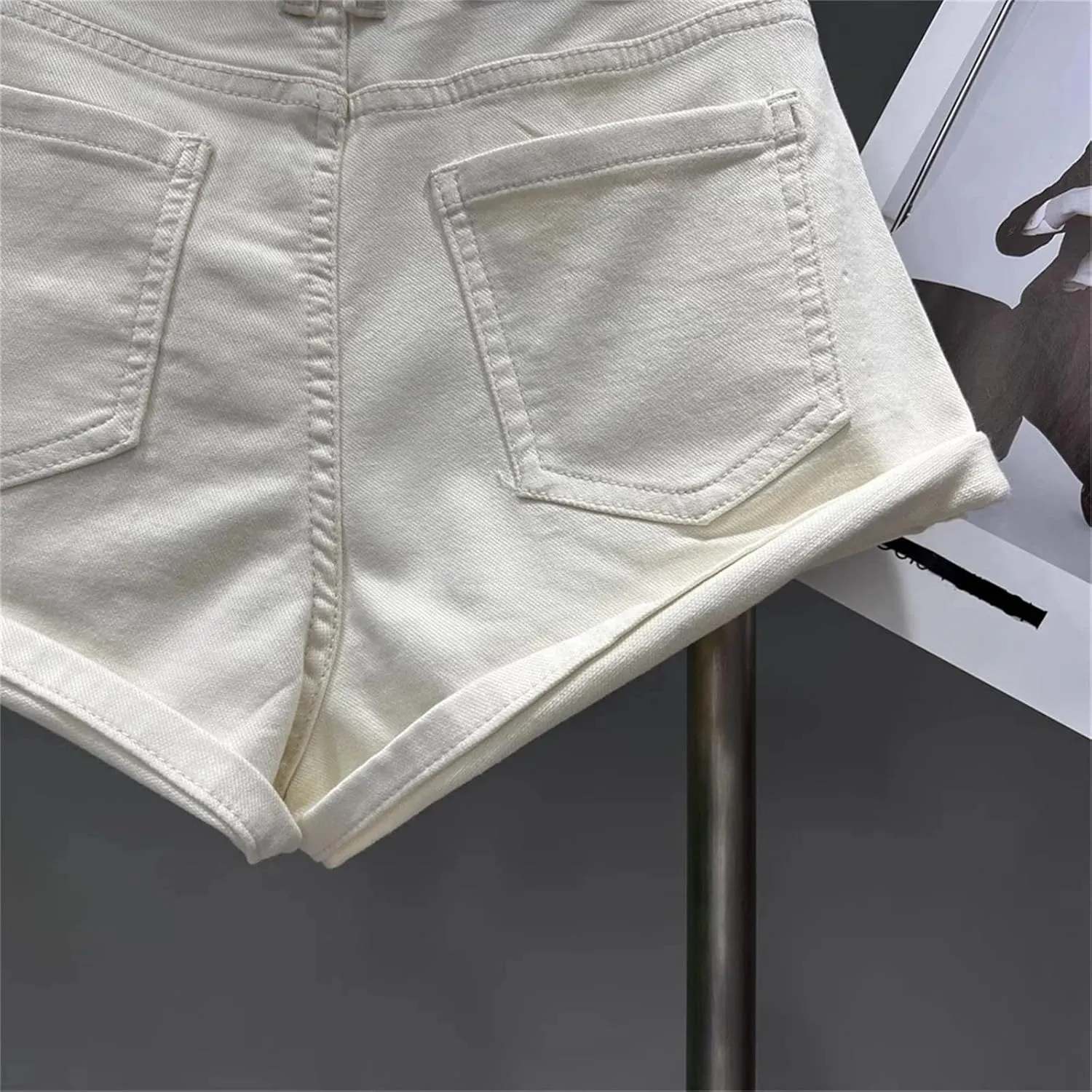 Women’s Gradient Wash Denim Shorts Spring Summer High Waist Vintage Harajuku Baggy