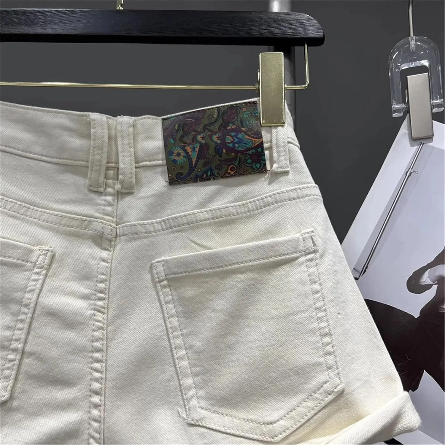 Women’s Gradient Wash Denim Shorts Spring Summer High Waist Vintage Harajuku Baggy