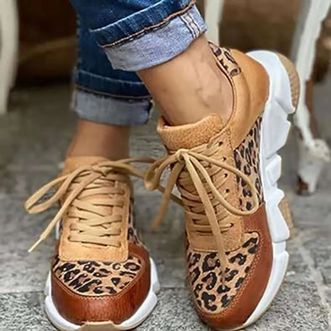 Women's Leopard Print Chunky Sneakers