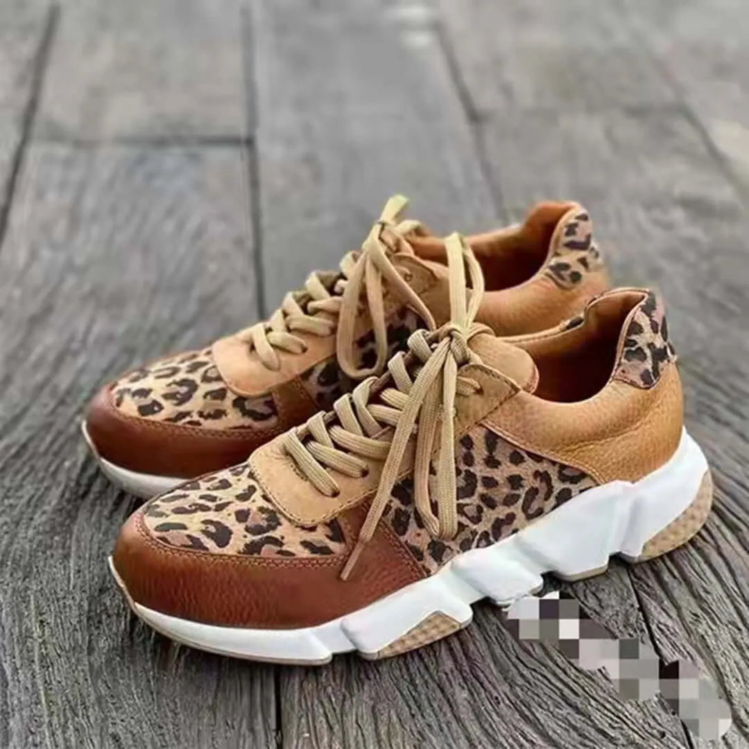 Women's Leopard Print Chunky Sneakers