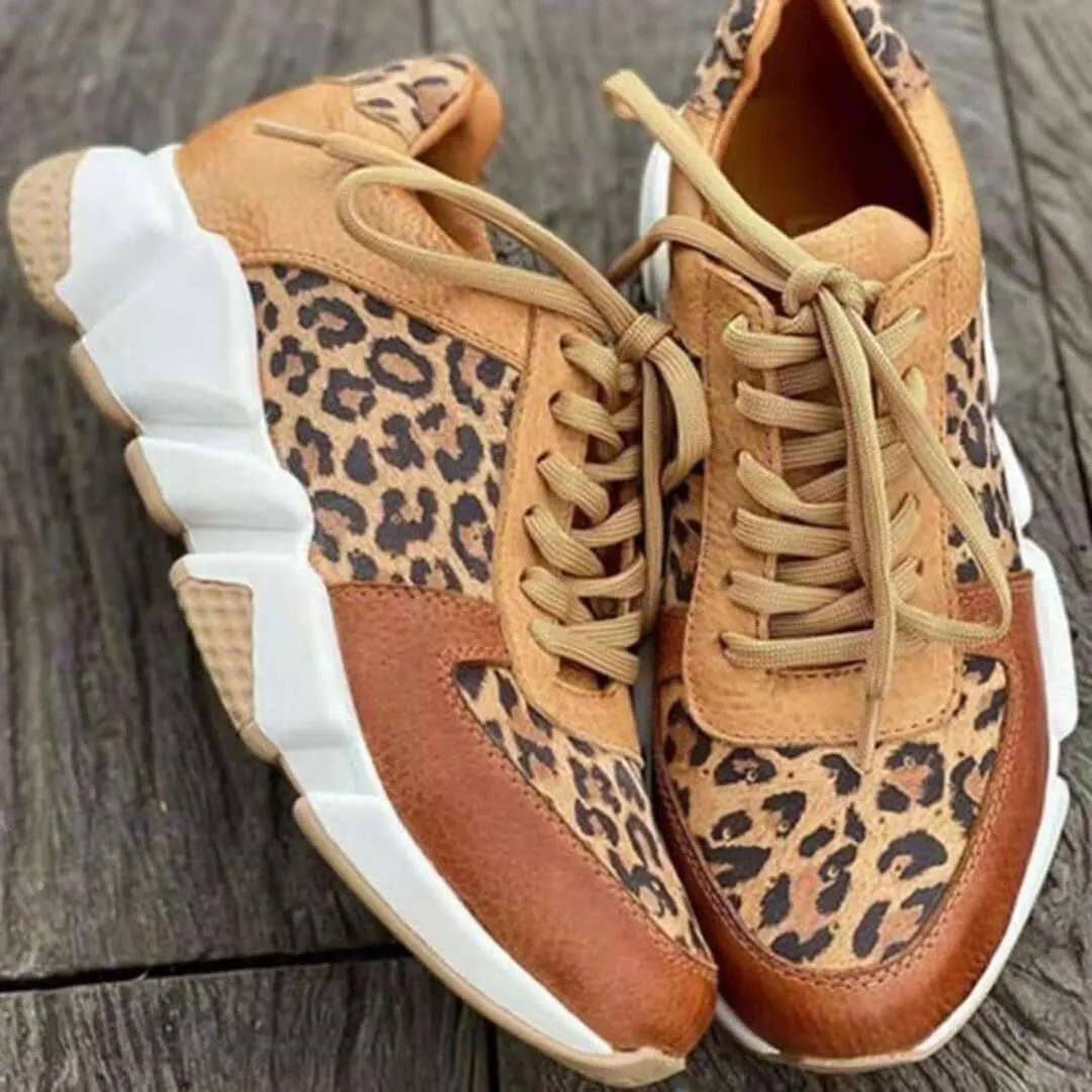Women's Leopard Print Chunky Sneakers