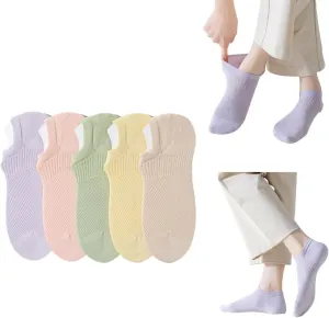 Womens No Show Socks Non Slip Athletic Ankle Socks Low Cut Socks for Flats Invisible Socks 5 Pairs