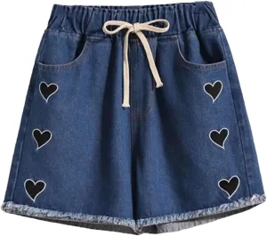 Women’s Spring Summer Button-Fly Denim Shorts High Waist Retro 90s Slim Fit Casual Outfits