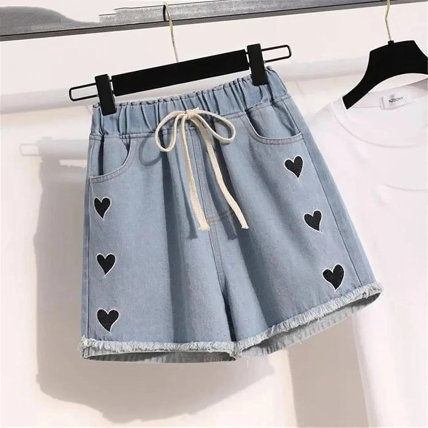 Women’s Spring Summer Button-Fly Denim Shorts High Waist Retro 90s Slim Fit Casual Outfits