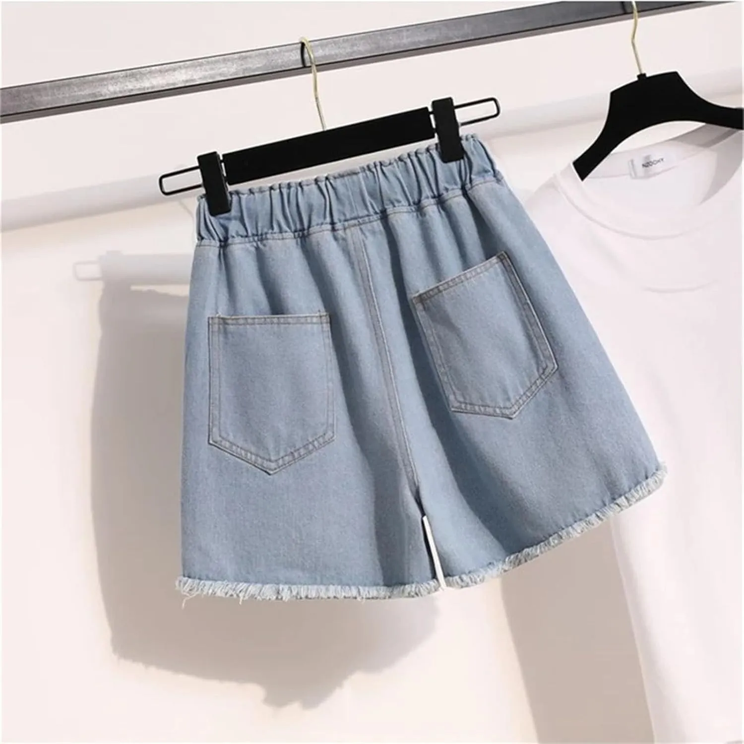 Women’s Spring Summer Button-Fly Denim Shorts High Waist Retro 90s Slim Fit Casual Outfits