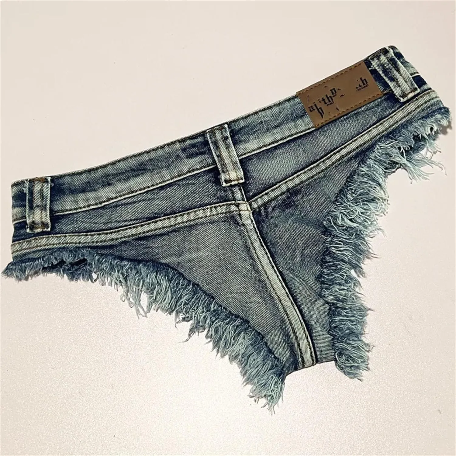 Women’s Ultra-Low Waist Denim Shorts Spring Summer Ripped Hole Casual Nightclub Style